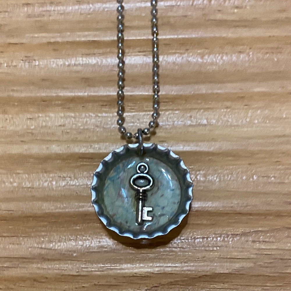 Key Bottle Cap Necklace
